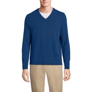 Lands' End Men's Fine Gauge Cashmere V-neck Sweater - 1 of 4