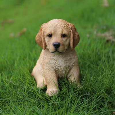 6.5" Polyresin Sitting Golden Retriever Puppy Statue Brown - Hi-Line Gift