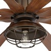 70" Possini Euro Design Defender Industrial Indoor Outdoor Ceiling Fan with Dimmable LED Light Remote Oil Rubbed Bronze Koa Cage Damp Rated for Patio - 3 of 4