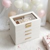 Modern Jewelry Box with Glass Lid, 4-Layer Jewelry Organizer, 3 Drawers, for Sunglasses, Big Jewelry, Jewelry Storage - 3 of 4