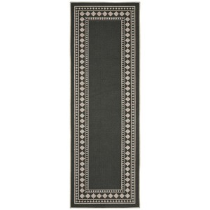 Washable Geometric Bordered Living Room Rugs, Soft Non Slip Bedroom Dining Room Carpet, Low Pile Floor Cover for Home Office - 1 of 4