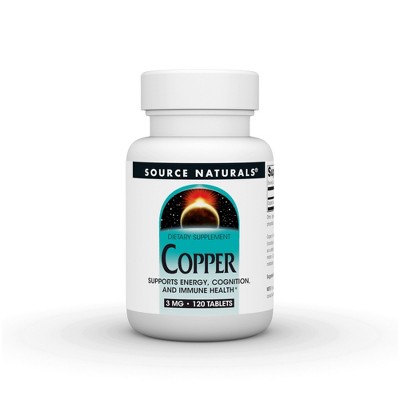 Copper 3 mg by Source Naturals, Inc.  -  120 Tablet