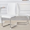 FONTOI 2PCS Arch Dining Chairs with High Resilience, Dining Chair with Arched Metal Legs for Living Room, White&Silver, 21.6"*39"*17.3" - 4 of 4