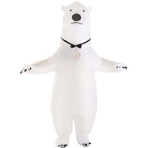 HalloweenCostumes.com One Size Fits Most   Inflatable Adult Polar Bear Costume, Black/White - 1 of 4