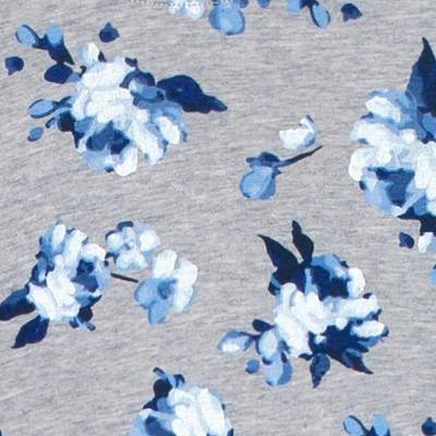 rose impression print/white/blue