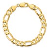 Black Bow Jewelry Men's 10k Yellow Gold 8.75mm Solid Figaro Chain Bracelet- 9 inch - 3 of 4