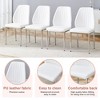Syemin 4-Piece Armless Dining Chairs Set Upholstered Dining Chairs PU Material High Back Seats for Dining Room, White, 17.7"*25"*38" - 3 of 4