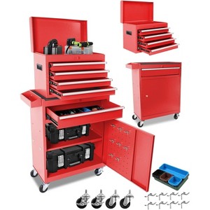 2 in 1 Tool Chest with 5 Drawers, Tool Cart with 7 Organizer Tray Divider Set & Wheels, Large Rolling Tool Box Organizer for Garage, Workshop - 1 of 4