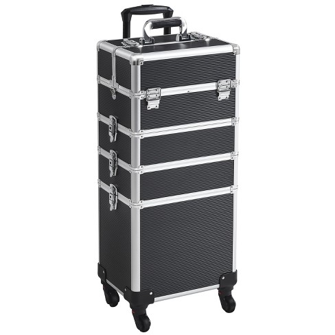 Yaheetech 5 in 1 Professional Makeup Train Case on Wheels Black