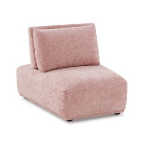 HOMES: Inside + Out Povoa Modern Modular Trapezoidal Armless Chair Chenille with Extendable Backrest Pink - 1 of 4