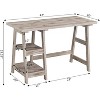HomeStock HomeStock Trestle Desk with Shelves, 47", Sandstone - 3 of 4