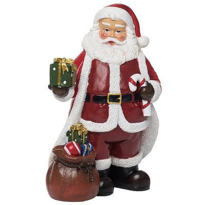 Transpac Resin 6.7 In. Multicolored Christmas Jolly Santa Figurine : Target