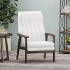 APRILSOUL Mid Century Modern Upholstered Accent Chair, Matte Black Faux Leather - 3 of 4