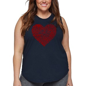 LA Pop Art Women's Word Art Tank Top - Country Music Heart - 1 of 4