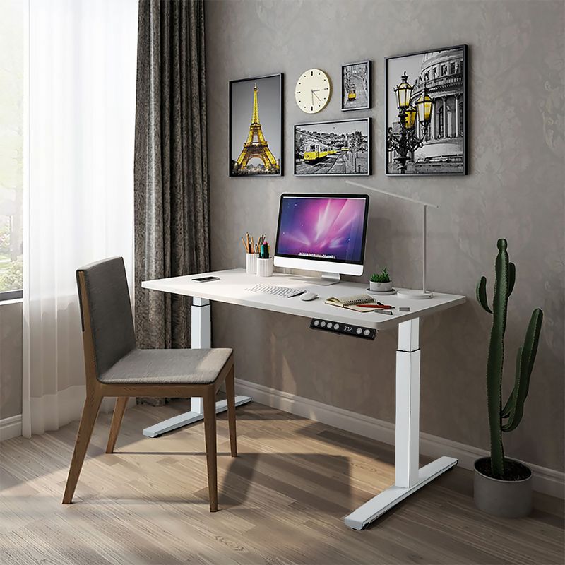 Costway Electric Stand Up Desk Frame Dual Motor Height Adjustable Stand White\Black, 2 of 11