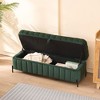 Zeus & Ruta 49.2" Velvet Upholstered Storage Ottoman Bench  for End of Bed with Metal Legs - 3 of 4