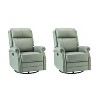 Irene 30.5" Wide Genuine Leather Manual Recliner with Rolled Arms Set of 2| ARTFUL LIVING DESIGN - 2 of 4