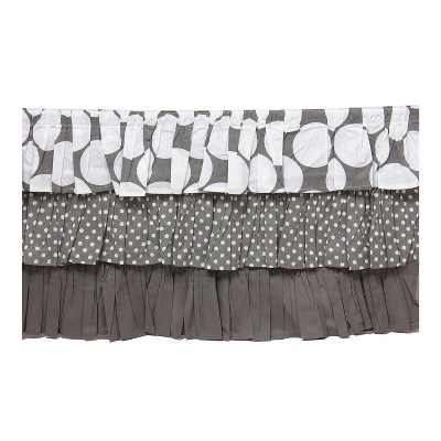 Bacati - MixNMatch Gray Dots 3 layer Crib/Toddler ruffles/skirt