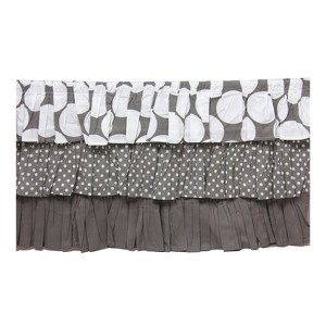 Bacati - MixNMatch Gray Dots 3 layer Crib/Toddler ruffles/skirt - 1 of 4