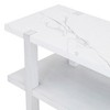 MAYEERTY Console Table with Marble Effect Top Open Shelf For Hallway Living Room Antique White - 4 of 4