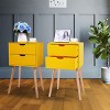 NicBex Mid-Century Nightstand Set of 2 Bedside End Table with Sliding Drawers for Bedroom & Living Room - 2 of 4