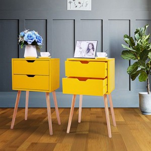 NicBex Nightstand with 2 Drawers,Set of 2 Side Table with Storage Space and Free Handle Design,Bedside Table for Bedroom,Living Room - 1 of 4