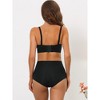 Allegra K Women's Wirefree Non-Slip Front Buckles Strapless Bandeau Bra and Panty Sets - 2 of 4