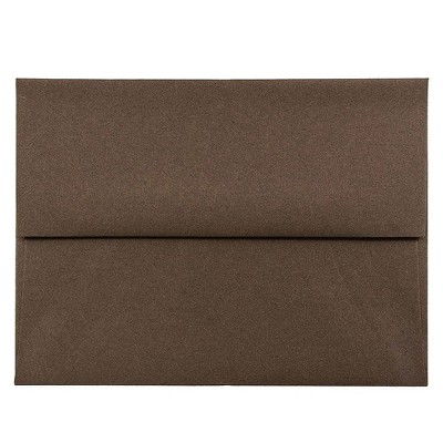 JAM Paper A2 Invitation Envelopes 4.375 x 5.75 Chocolate Brown Recycled 233709