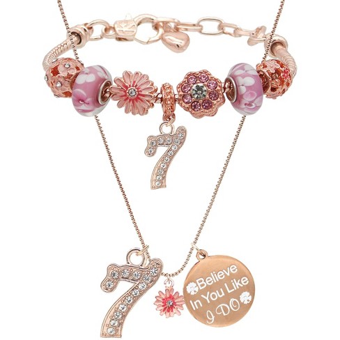 Doradreamdeko Birthday Necklace Gift For 7 Year Old Girl Pink Target