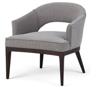 Emerson Mid Century Tub Chair Gray Tweed Fabric - Wyndenhall