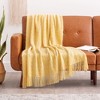 Chanasya Bevel Acrylic Knit Boho Throw Blanket With Tassels - 2 of 4