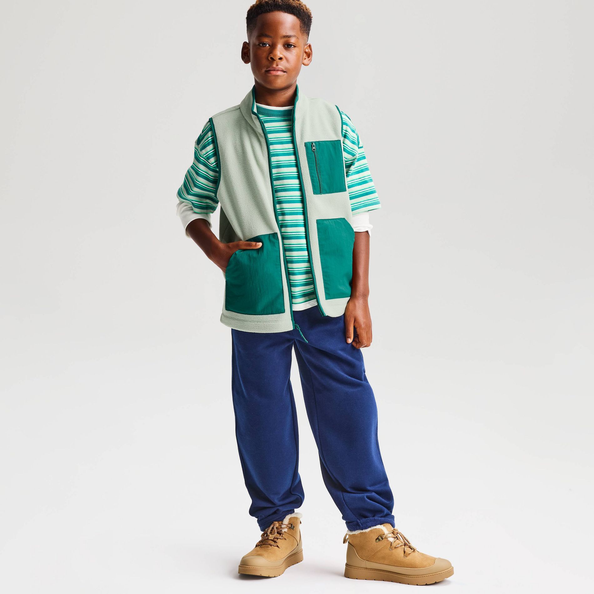 Boys' Microfleece Oversized Fit Zip-Up Vest - Cat & Jack™