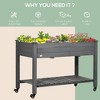 Okak Raised Garden Bed with 8 Pockets & Shelf, Wooden Elevated Outdoor Planter Box with Legs for Herbs/Vegetables/Flowers - 3 of 4