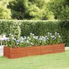 vidaXL corten Steel Garden Raised Bed - Large Rusty Planter for Balcony/Patio - Optimal Drainage - Dimensions: 126x31.5x17.7 in - 2 of 4