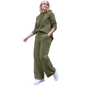 ellos Hooded Fleece Boxy Sweatshirt - 1 of 4