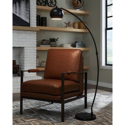 Marinel Floor Lamp Black - Signature Design by Ashley: Adjustable Metal Shade, UL Listed, Modern Decor