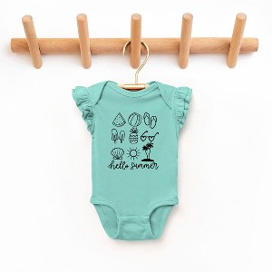 The Juniper Shop Hello Summer Chart Baby Flutter Sleeve Bodysuit - 1 of 2
