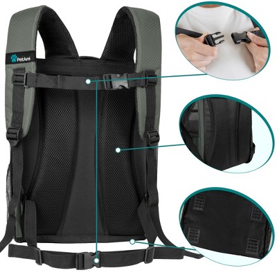 Dark Gray Medium Soft Sided Pet Carrier Backpack
