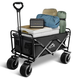 Bestier Compact Folding Cart: 22lbs Superlight Transformer | 90° Adjustable Handle | All-Terrain PVC Wheels-Black - 1 of 4