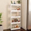 Hastings Home 5-Tier Slim Rolling Storage Cart with Wheels (White) - 2 of 4