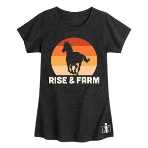 Girls' - Case IH - Rise And Farm Fitted Short Sleeve Graphic T-Shirt - 1 of 4