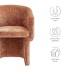 Modway  Verity Modern Chenille Barrel Dining Chair in Rust - Fabric Upholstered Round Accent Armchair with Curved Back- Cozy Living Room Accent Chair - 4 of 4