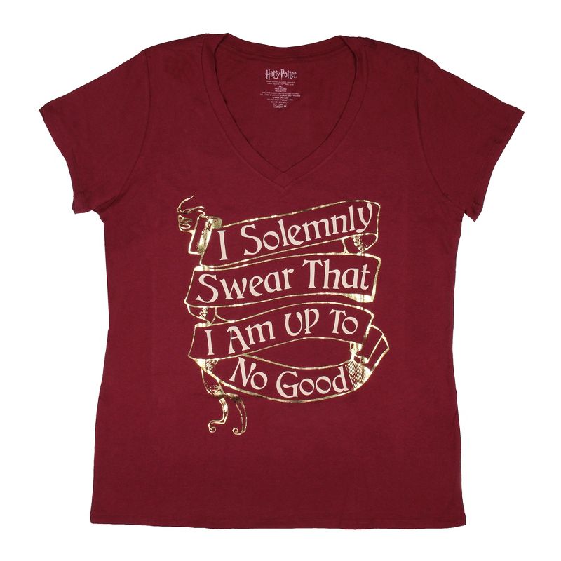 Harry Potter Women's Solemnly Swear Mischief Managed Gold Foil T-Shirt, 1 of 5