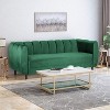 NicBex 83.25 Inch 3 Seater Sofa Couch with Deep Seat Modern Comfy Velvet Couch with Wood Legs for Living Room - 2 of 4