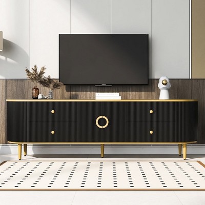 Modern Tv Stand For Tvs Up To 80 Inches, Entertainment Center With 4 ...