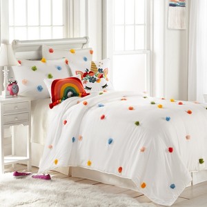 Rainbow Pom Comforter Set - Levtex Home - 1 of 4