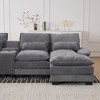 123'' Chenille U-Shaped Sectional Sofas Modern Double Chaise Symmetrical 6-Seater Sofa with Console, Cupholders and USB Ports - 4 of 4