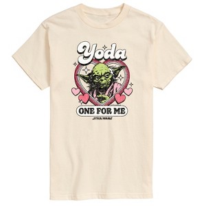 Men's - Star Wars - Valentine Yoda One For Me Short Sleeve Graphic T-Shirt - 1 of 4