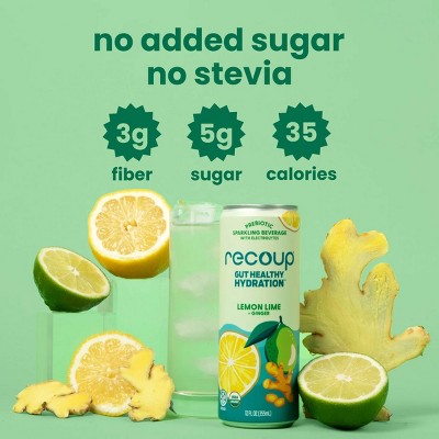 Recoup Lemon Lime Ginger Sparkling Hydration - 12 fl oz