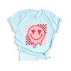 Simply Sage Market Women' Valentine Smiley Checkered Short Sleeve Graphic Tee - 2 of 4